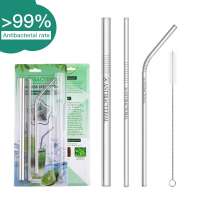 Exclusive sales of antibacterial drinking straws metal sets in Blister card